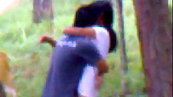 indian couple is doing it in a local forest, although someon...